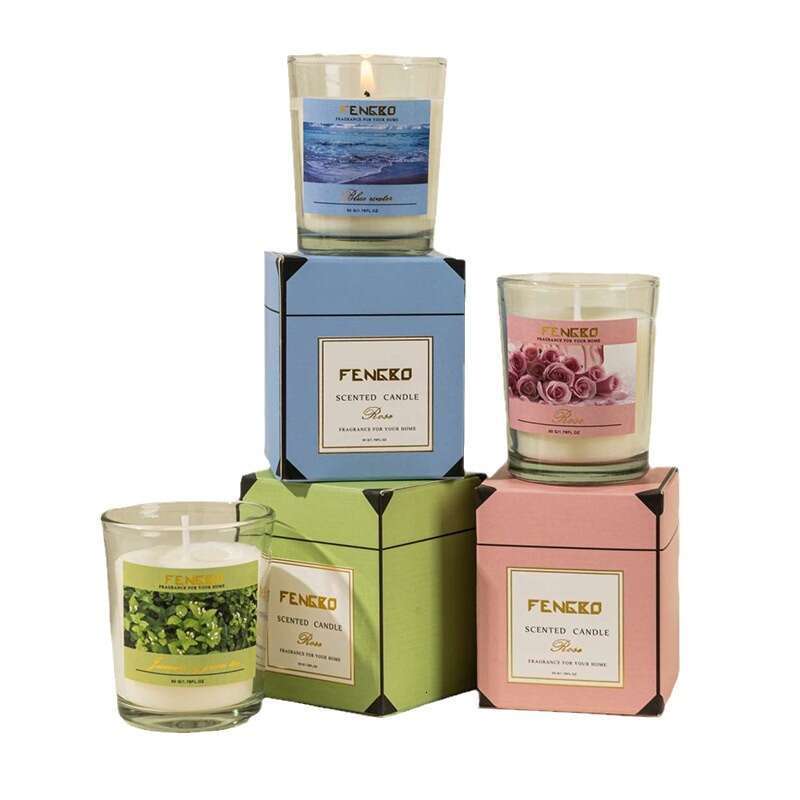 Manufacturer Wholesale 50g Aromatherapy Home Soy Wax Rose Gift Set Fragrance Incense Candle W260304