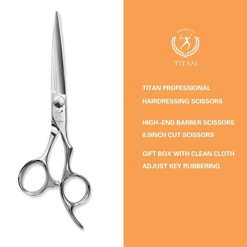 TITAN cut hair shears cutting hairdressing JAPAN ATS314 steel, hand made sharp scissors H260303
