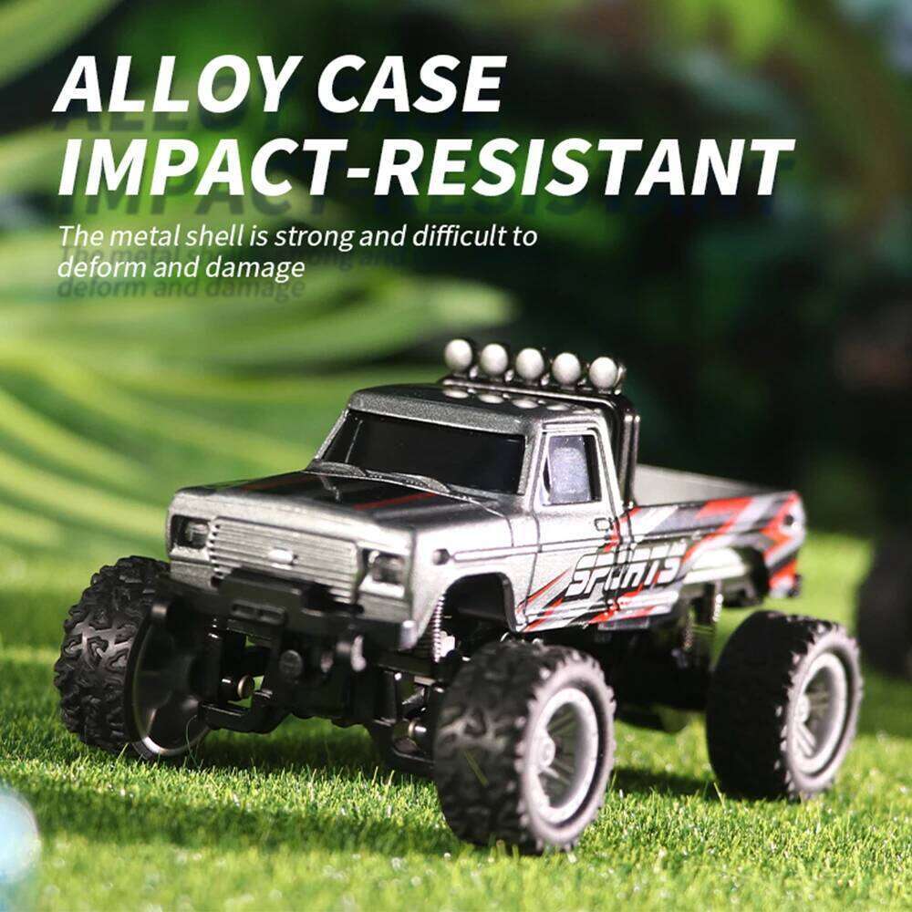 1/64 RC 2.4G Remote Control Mini Speed Off-road Climbing Car Alloy Desktop Vehicle with LED Light Toy for Kids Small Gifts Z260303
