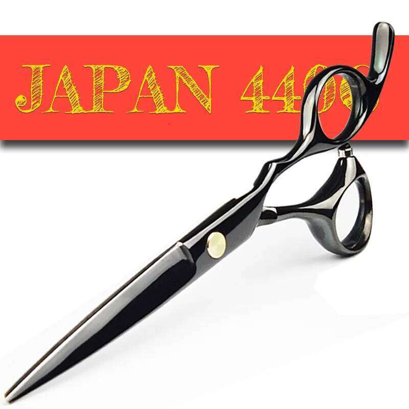 Japan 440C Titanium Qlating Barber Professional Scissors for Hairdresser 5.5 / 6.0 Cutting Thinning Black Hair Scissor Shears H260303