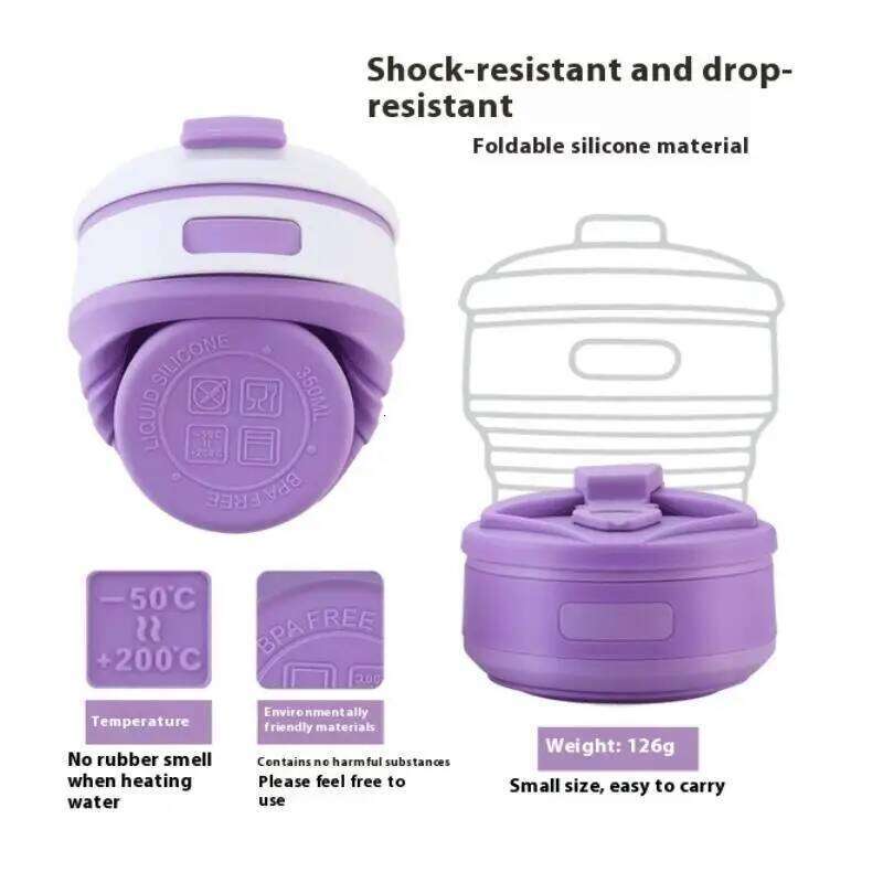 350ml Coffee Mugs Collapsible Silicone Cup Folding Water Cups BPA FREE Food Grade Flask Travel Insulated Bottle S260303