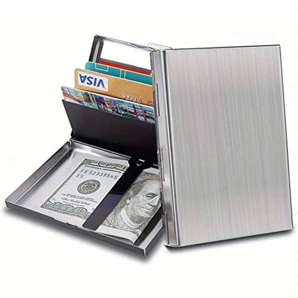 RFID Credit Protector Stainless Steel Money Clip Wallets Business Card Holder for Men Women C260304