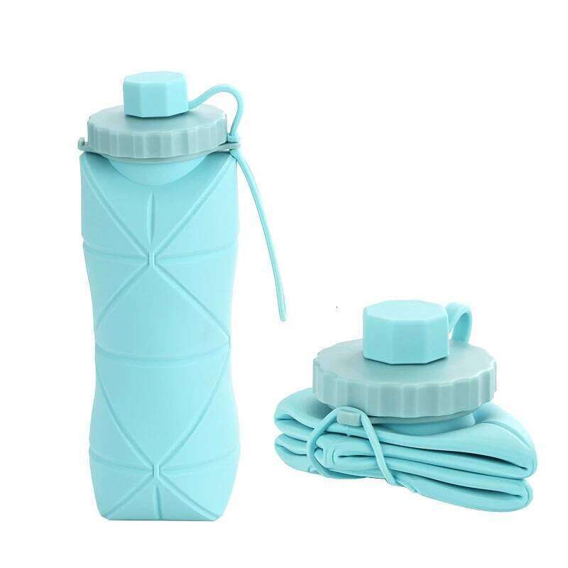 Silicone Water Bottle High Temperature Resistant Outdoor Sports Portable Leakproof Collapsible Travel Mug Hiking Cycling S260303