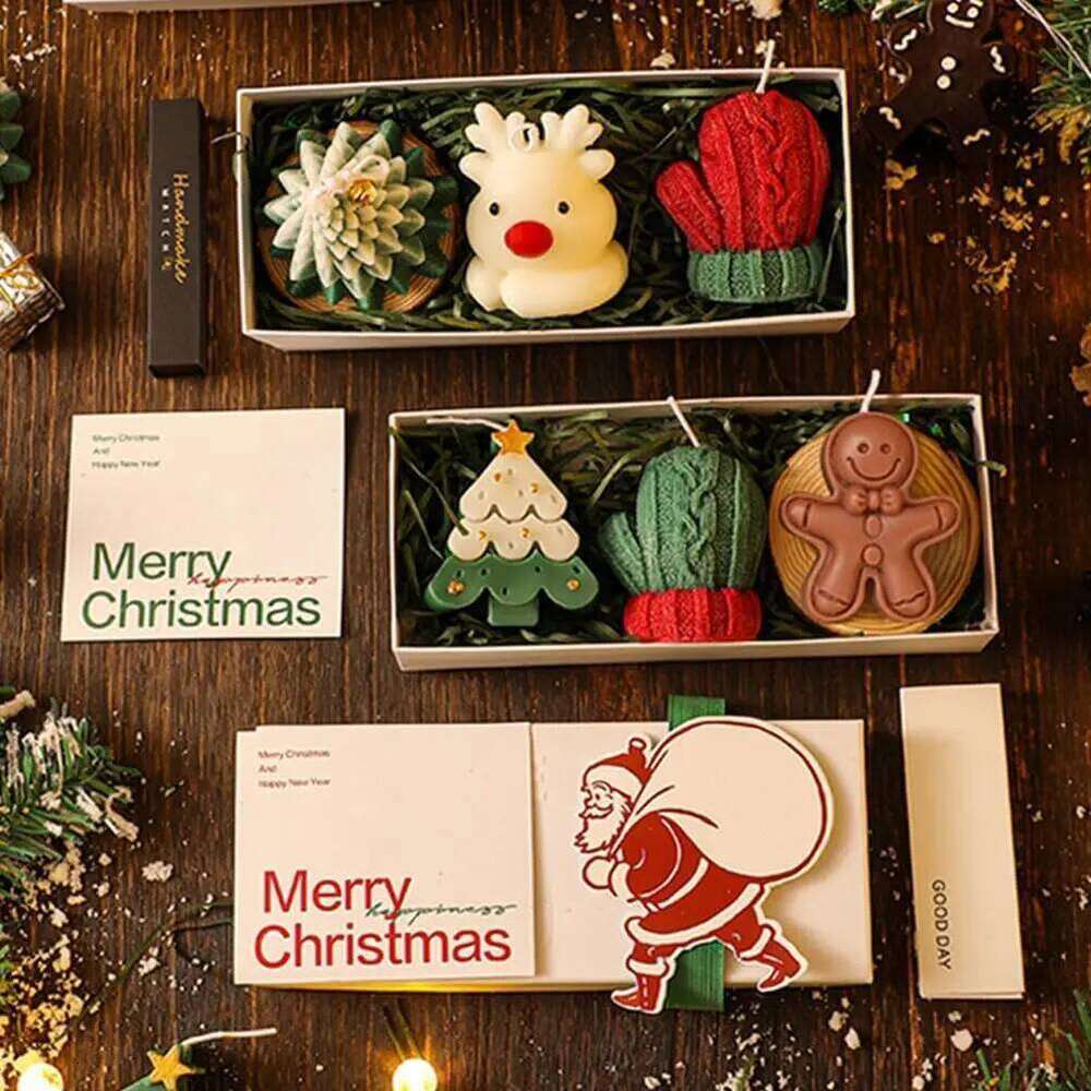 Souvenir Practical Small Gift Handmade Fragrance Shaped Christmas Aromatherapy Candle Set W260304