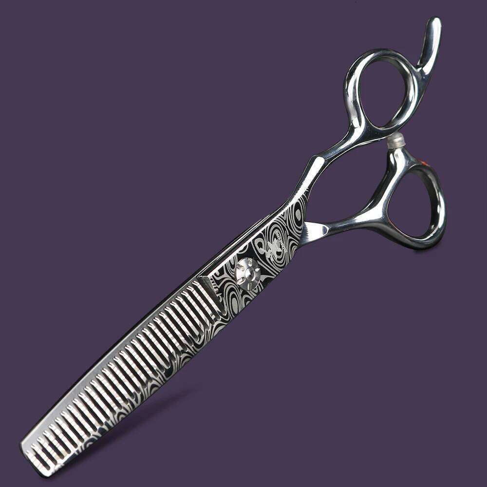XUANTENG6-inch Damascus pattern scissors with different hair thinning amounts, barber styling tools H260303