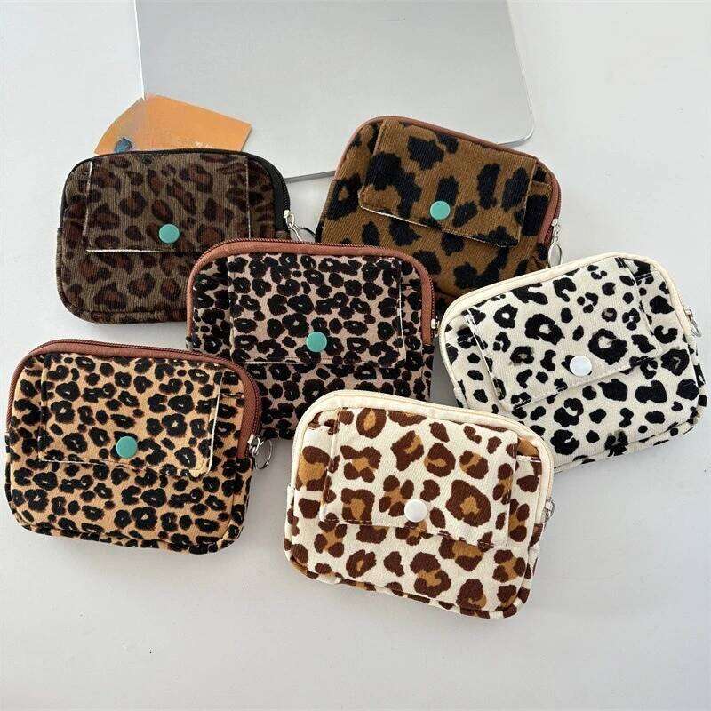 Kawaii Corduroy Coin Purse Square Hasp Zipper Mini Wallet Cute Bag for Money Card Lipstick C260304
