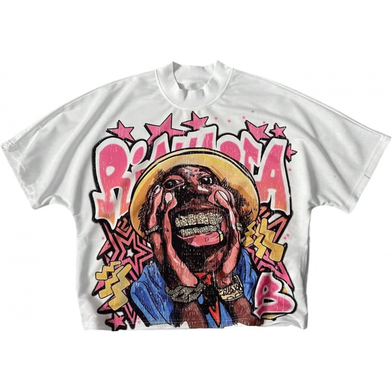 Men's T Shirts Vintage Hip-hop Figures T-Shirts Rock Summer Luxury Y2K Classic Fashion Style Top Tees