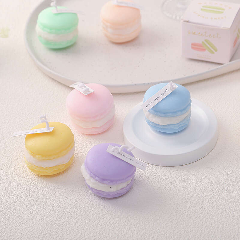 Macaron Scented Wholesale Wedding Fragrance Small Gift Handmade Cross-Border Smokeless Realistic Design Candle W260304