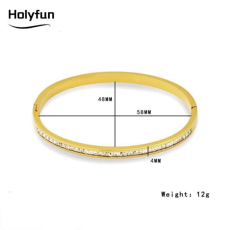 1pc Titanium Gold Bracelet, Fashionable Classic Style, Stainless Steel Bracelet,Inlaid With Zircon,For Womens Daily Wear XJ260303