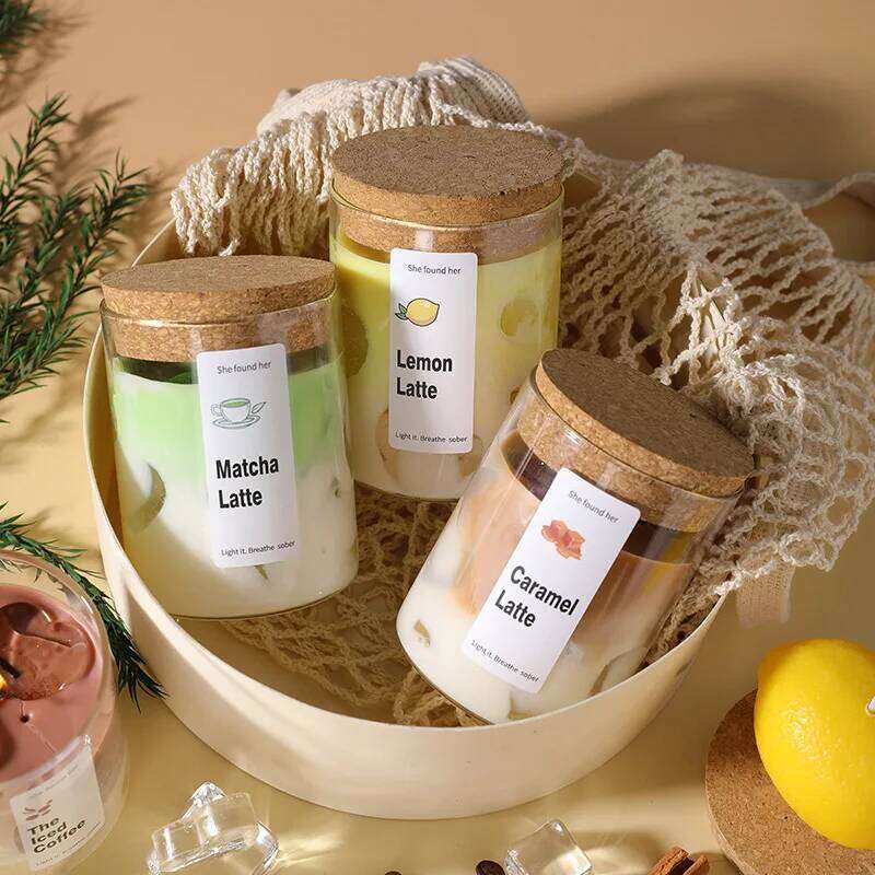 1Cup Valentine's Day Scented Candles,Cute Heart Desserts Coffee Handmade Creative Jelly Soy Wax Gift Atmosphere-themed Ornaments W260304