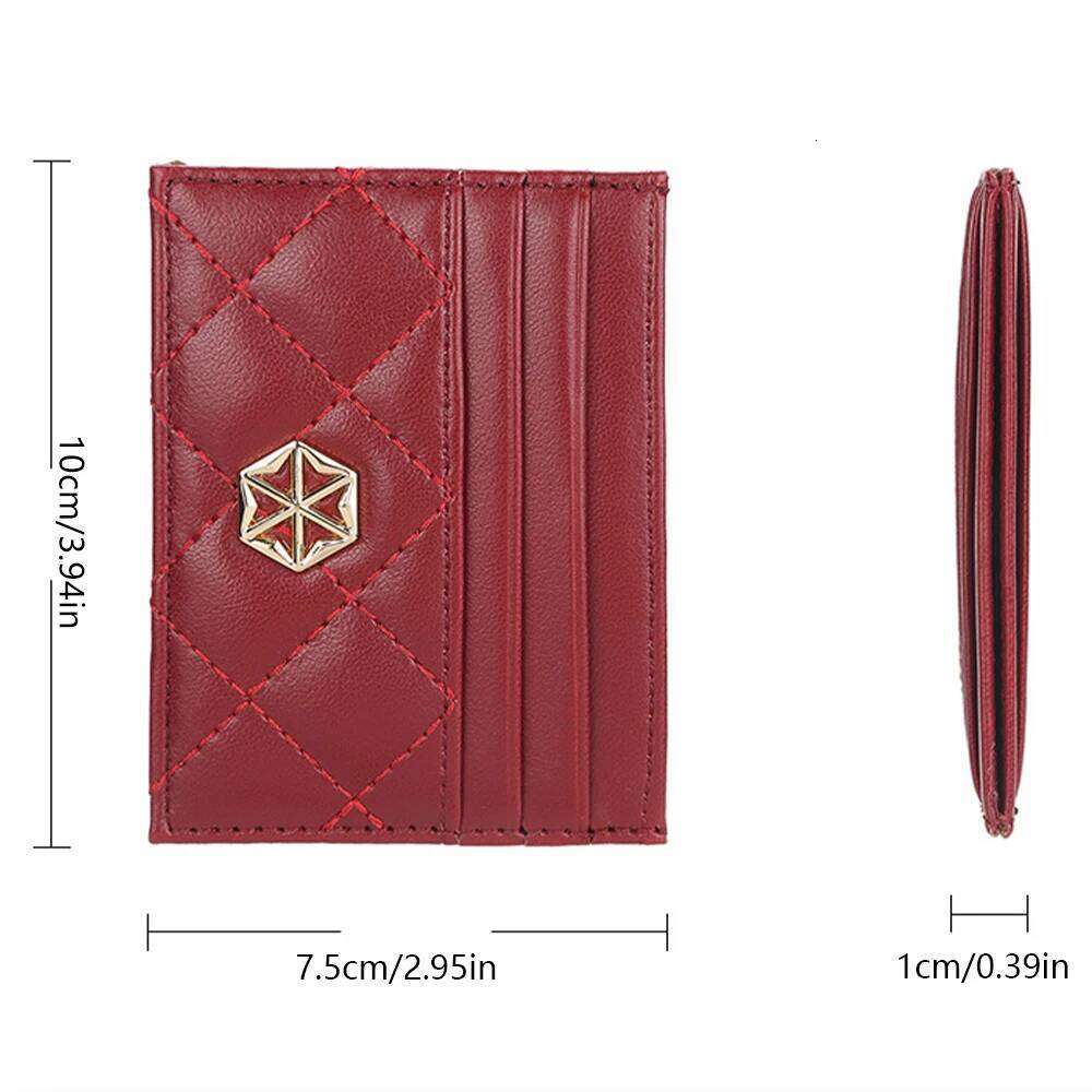 1Pcs Fashionable Simple Diamond-Patterned Holder, Compact Credit Holder Women, High-Quality Pu Leather C260304