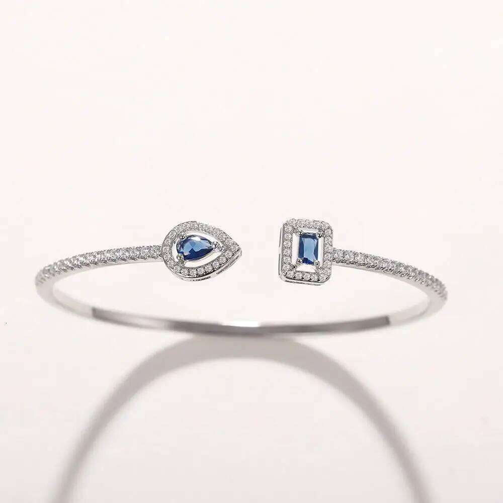 Jewelry Cubic Zirconia Cuff Bracelet Waterproof Handmade Luxury Geometry High-end Korean Style Adjustable Open Bangle XJ260303