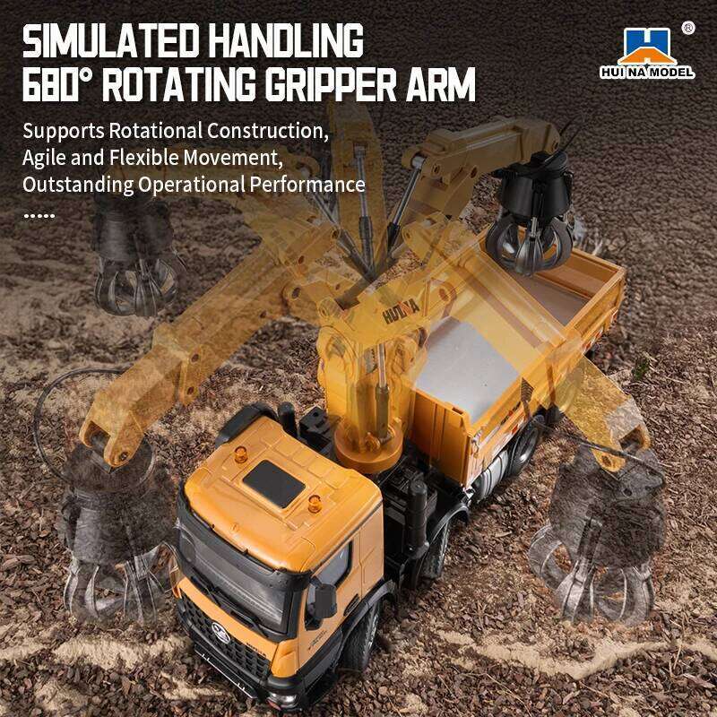 HUINA 1538 26-Channel 1:14 Alloy Semi-Alloy Remote Control Vehicle Grab Wood Dump Truck Construction Toy for kids Z260303