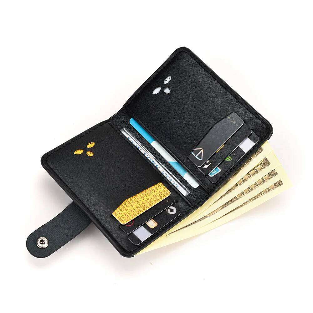 Mini Credit Card Holder Wallet for Men High-Quality Ultra-Thin Soft Leather with Button Closure C260304