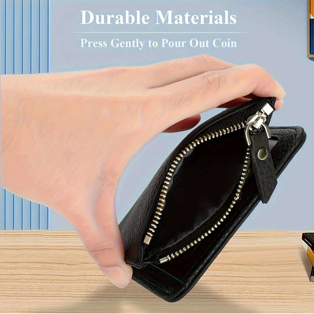 Men Women Cute Short Wallet Luxury Solid Zipper Coin Purse rfid Bank Credit Card Holder Slim Small Money Bag small black purse w C260304