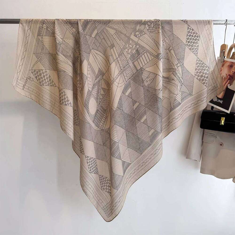 130*130cm Large Shawl Beach Wraps Women Luxury Printed Square Scarf Breathable Scarves Bandanas Elegant Hijab For Travel XJ260304