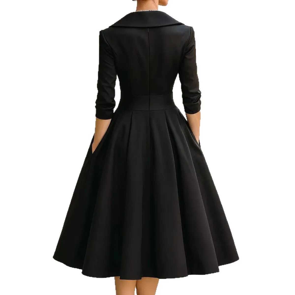 Womens Fashion Dress New Style V-neck Waist-hugging Makes You Look Slim And Elegant Long Sleeves Maxi Prom Dresses For Women M260304