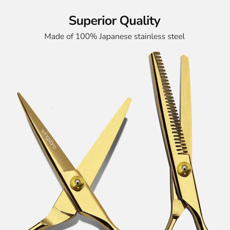 wingsbro 6.5" 2Pcs Set, Straight Scissors and Thinning Shears, Hair Cutting Shears for Men, Women, Children H260303
