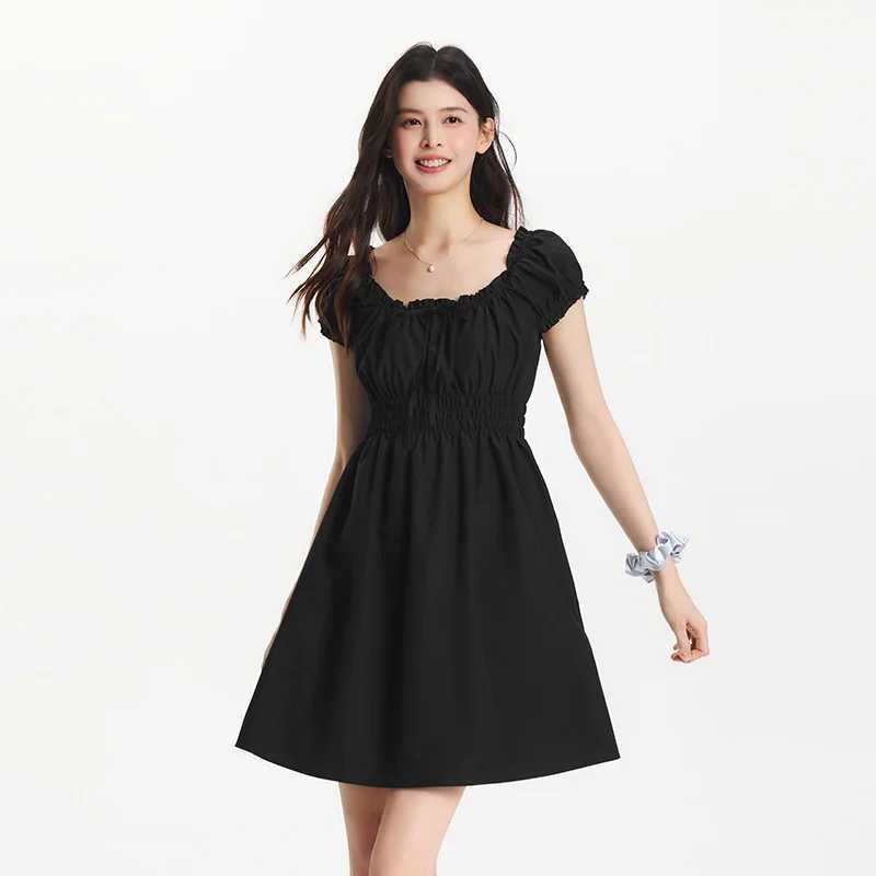 Semir Bowknot Dress Women Youthful 2025 Summer New Playful Square Neck Lace Trim Flirty Short Dress M260304