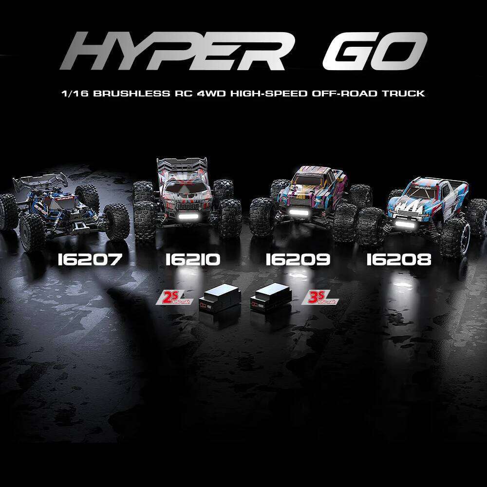 HYPER GO MJX 16207 1/16 2.4G 4WD Racing Car Brushless 70KM/h Off-Road Remote Control RC Truck Hobby Toy Z260303