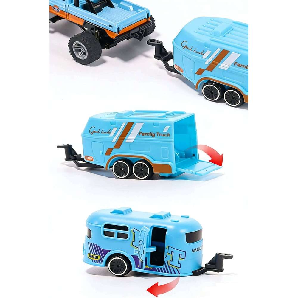 RC Car, 1/64 Scale Mini Control Monster Truck with Trailer, 2.4Ghz & APP Remote Control, Rechargeable Alloy Shell Mi Z260303