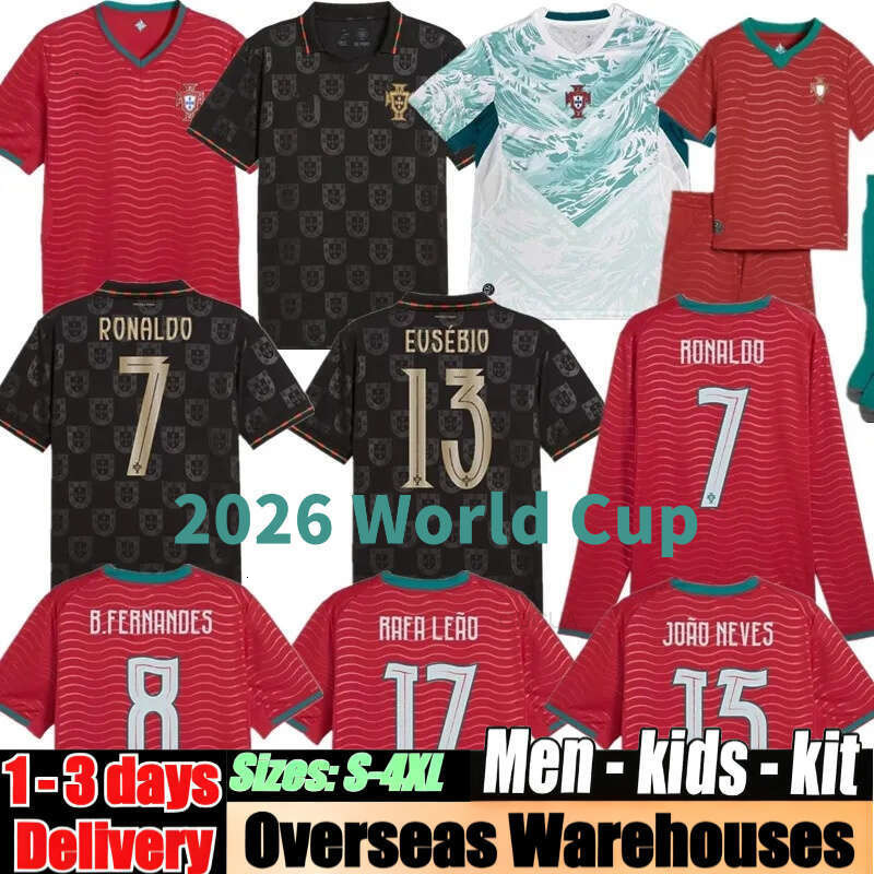 S-4XL 2026 World Cup Soccer Jerseys Portuguesa Ronaldo JOAO FELIX BERNARDO B FERNANDES PEPE 25 26 27 Maillot Portugal Football Shirt Team Men Kids Kit