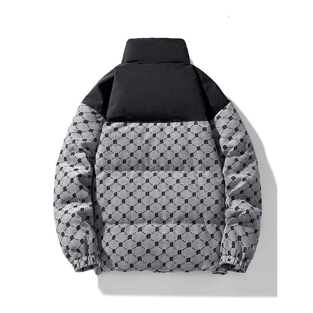 Two-Tone Down Jacket Men, Thickened Trendy Patchwork Stand-Up Collar Coat, 90% White Duck Down, Warm Winter Wear For Couples, Women's Version Ava