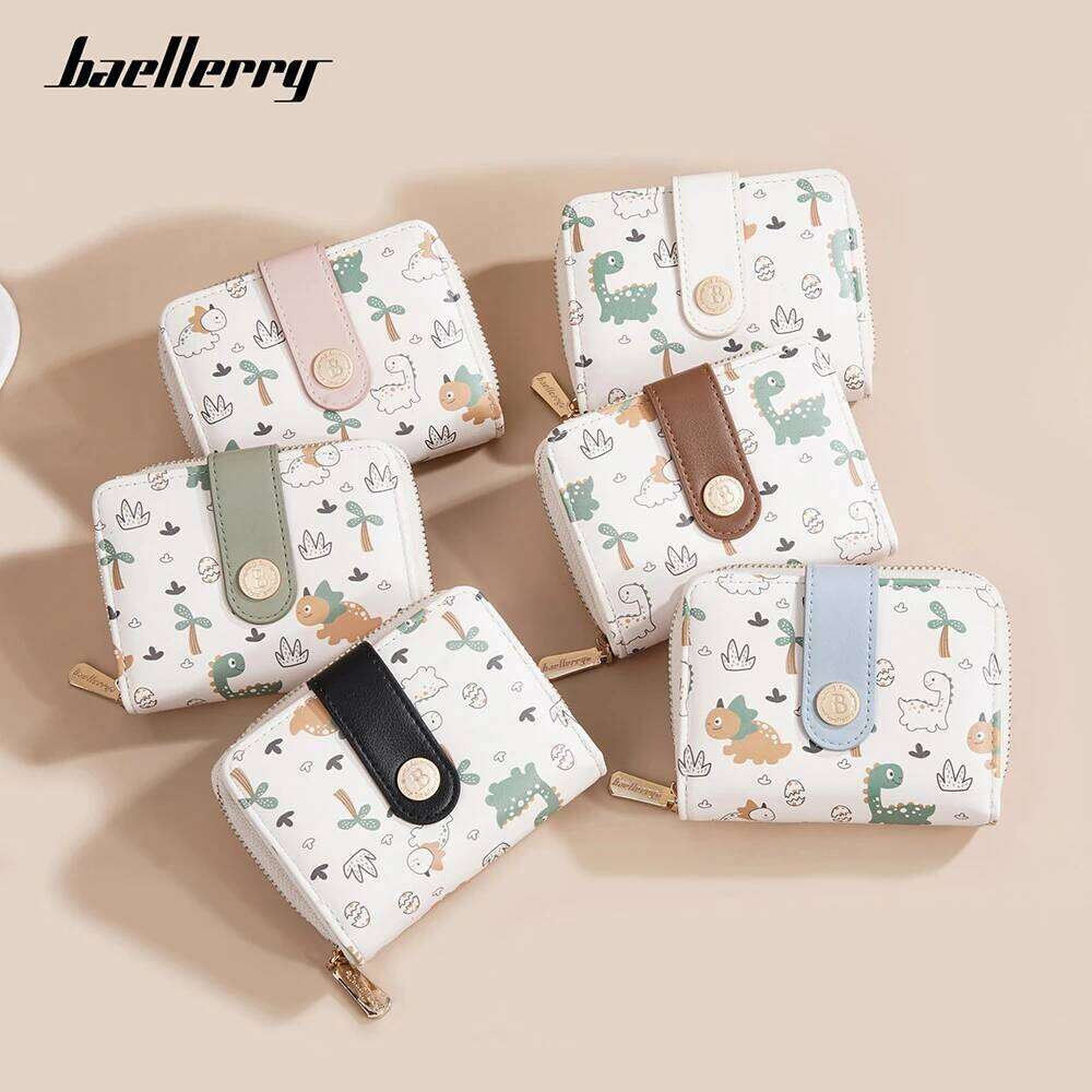 Baellerry Bear Print Wallet for Women Short Ins Style, Cute Animal Coin Purse with Card Slots, Girls Gift Idea C260304