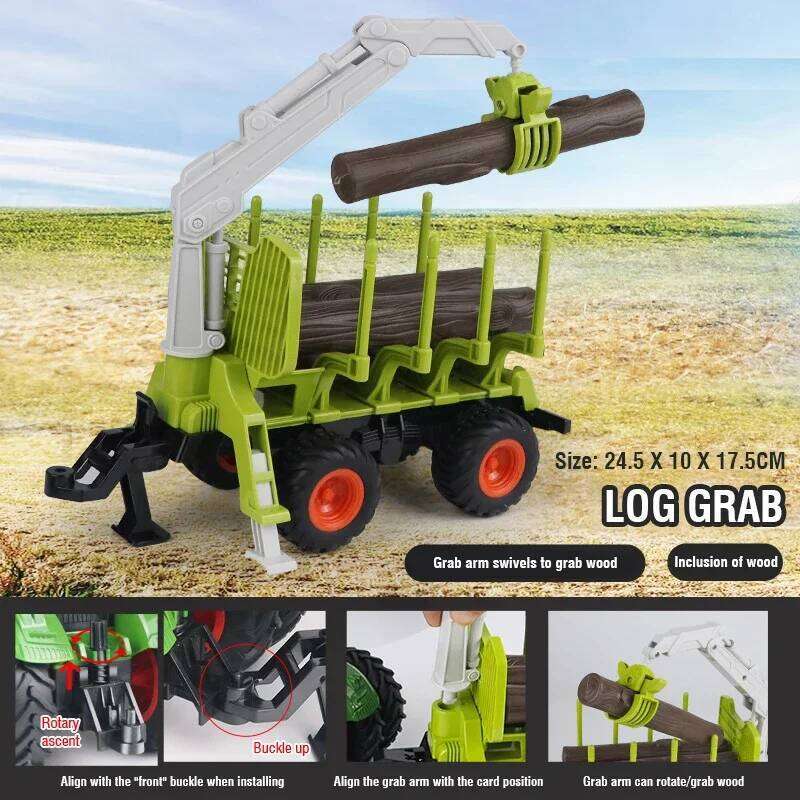 1/24 Rc Car Remote Control Tractor Trailer with Light Farmer Electric Model Radio-Control Truck Kids Xmas Festival Gift Z260303