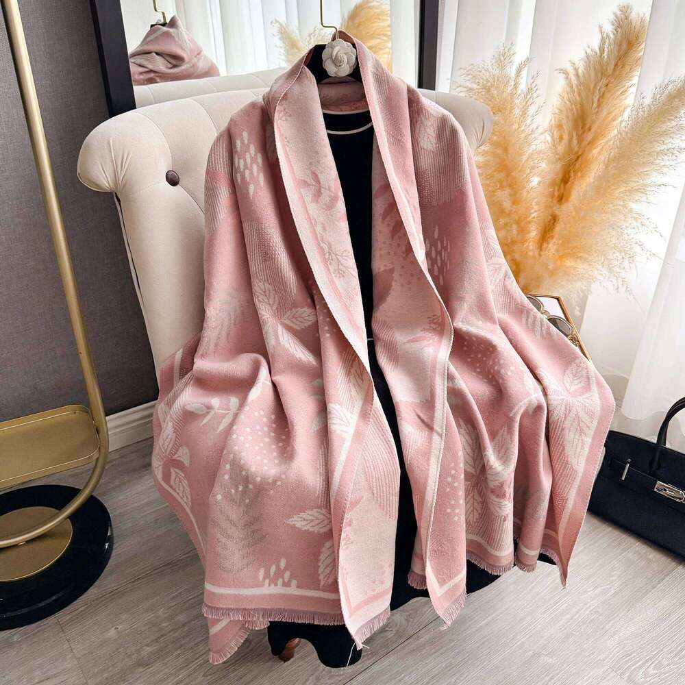 Women's Warm Faux Cashmere Scarf Autumn Winter New Jacquard Shawl Wrap Convertible Blanket Neck Protection Design XJ260304
