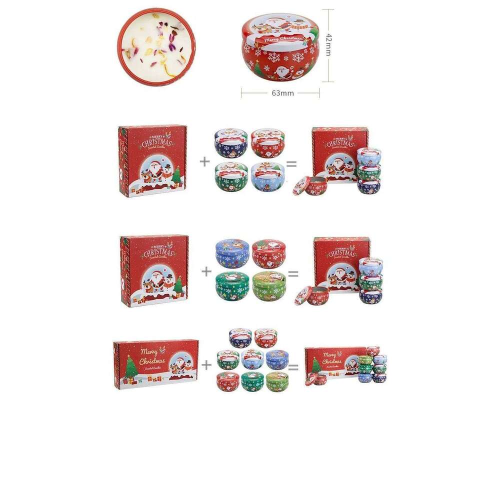 Aromatherapy Candles Santa Claus Snowmen Tin Cans Candle Christmas Decoration For Home Xmas New Year 2025 Navidad W260304