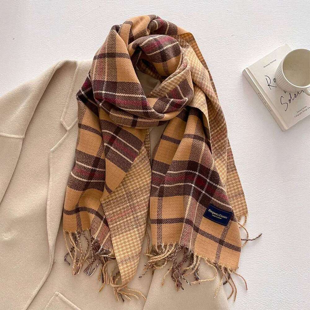 Winter Warmer Thickened Scarf For Women Men Autumn 50*200CM Tassel Pashmina Shawl Elegant Faux Cashmere Warps Ladies Blanket XJ260304