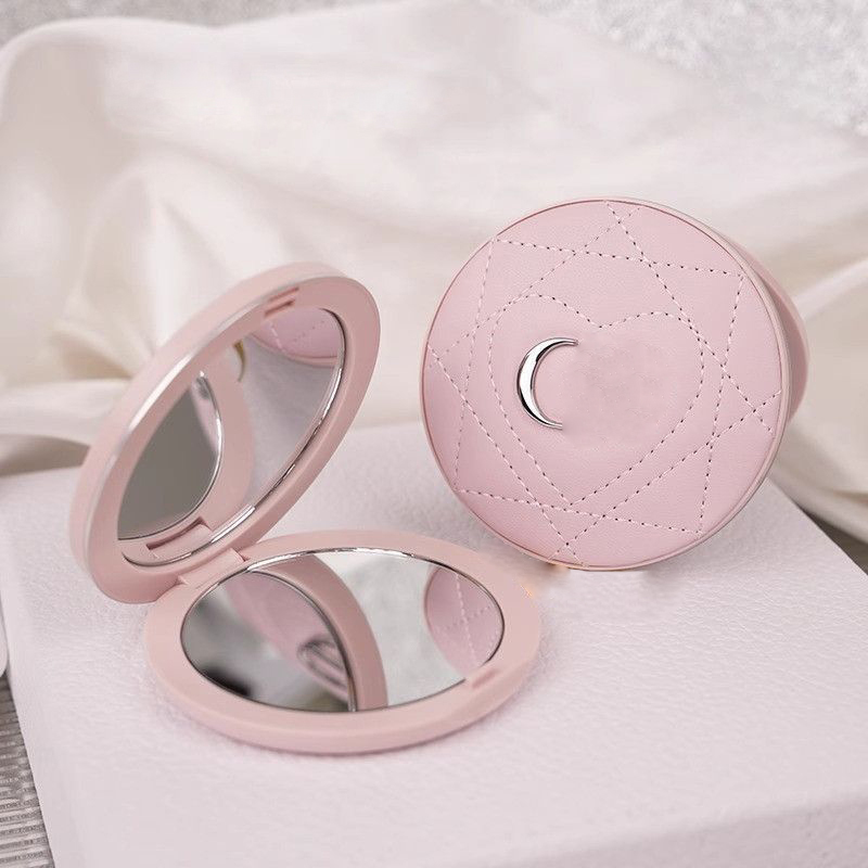 Round Folding Double Facettes Makeup Mirror Square Portable Compact Mirrors Cosmetic Mirror with box