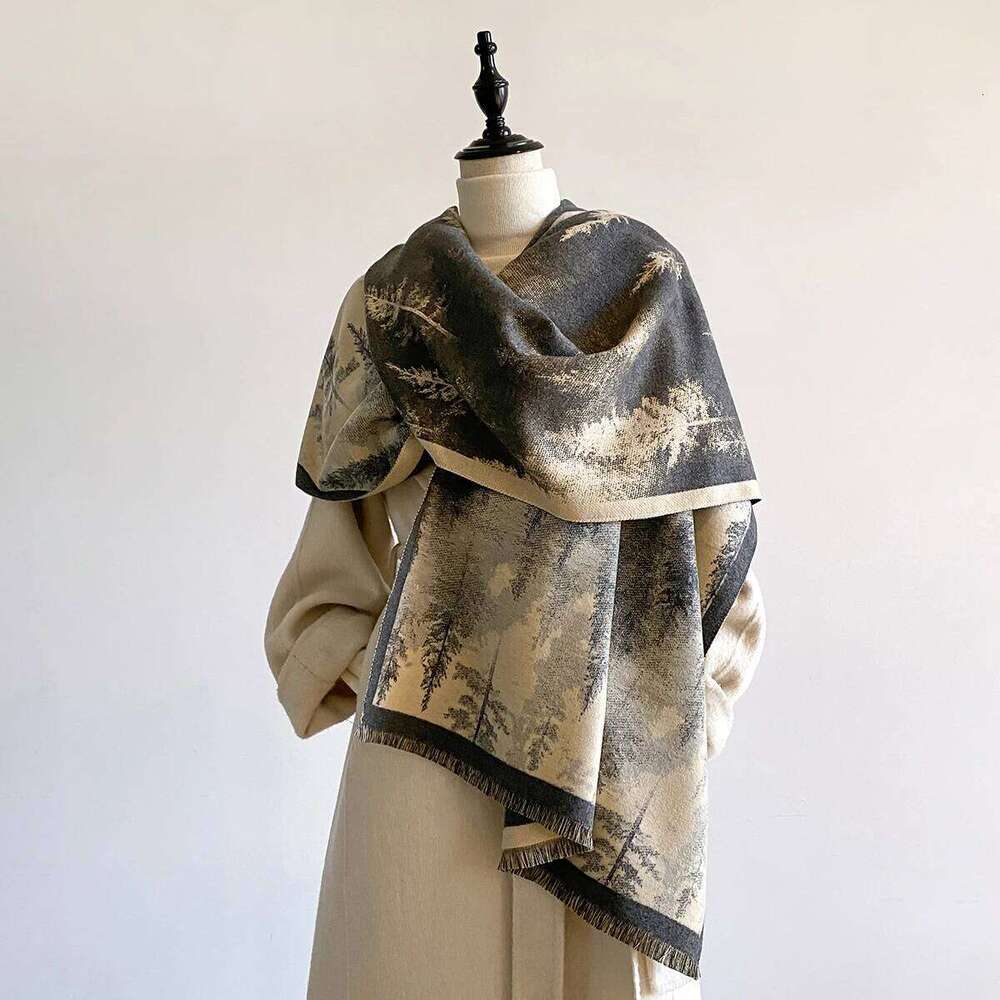2025 New Luxury Design Winter Two-Sided Cashmere Print Scarves High Quality Women Thicken Wrap Shawl Ladies Brand Pashmina Scarf XJ260304