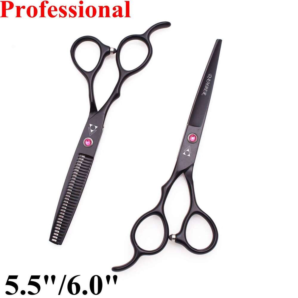 5.5 6.0 Hair Scissors For Left Hand Japan 440C Professional Hairdressing Barbers Cutting Set Thinning Shears Hairdresser B8001 H260303