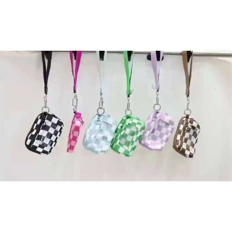 Women's Wrist Wallet Transparent Window Card Holder, Adjustable Strap Keychain Multi Colors Zipper Purse C260304