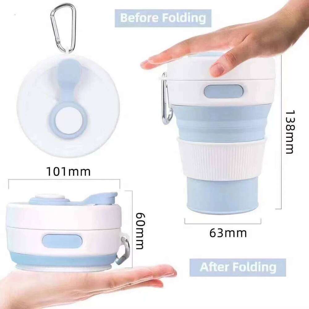 Sealed Leakproof Folding Silicone Collapsible Coffee Portable Outing Gym Water Cup S260303