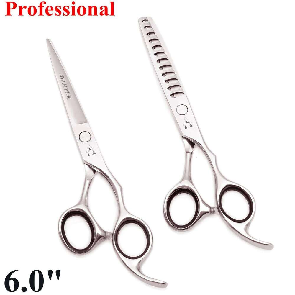 6.0 Professional Scissor Hair Cutting Thinning Hairdressing Scissors 440C Barber Tools Hairdresser Shears 2008# H260303