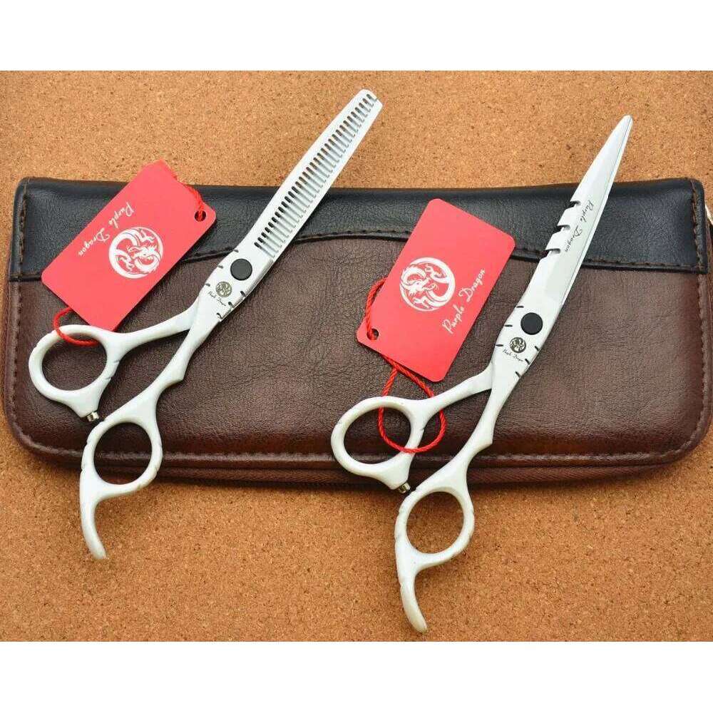 Purple Dragon 5.5'' Hairdressing Japan 440C Barber Cutting Thinning Shears Hair Scissors Dropshipping Z1010 H260303