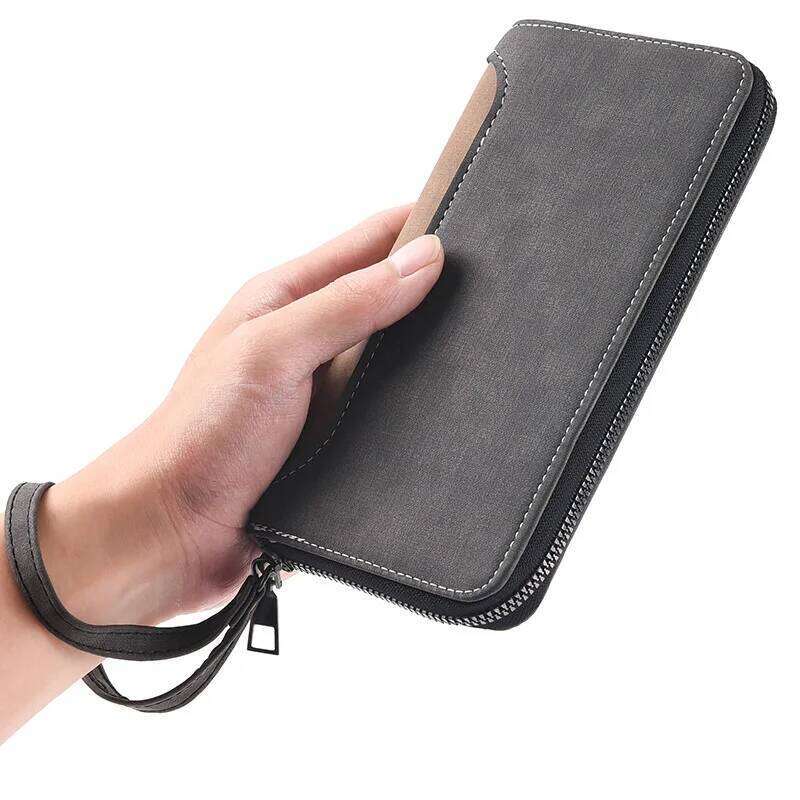 New Color Men Long Wallet for Men RFID Blocking Clutch Organizer Zipper Leather Business ID Credit Card Holder Purse C260304
