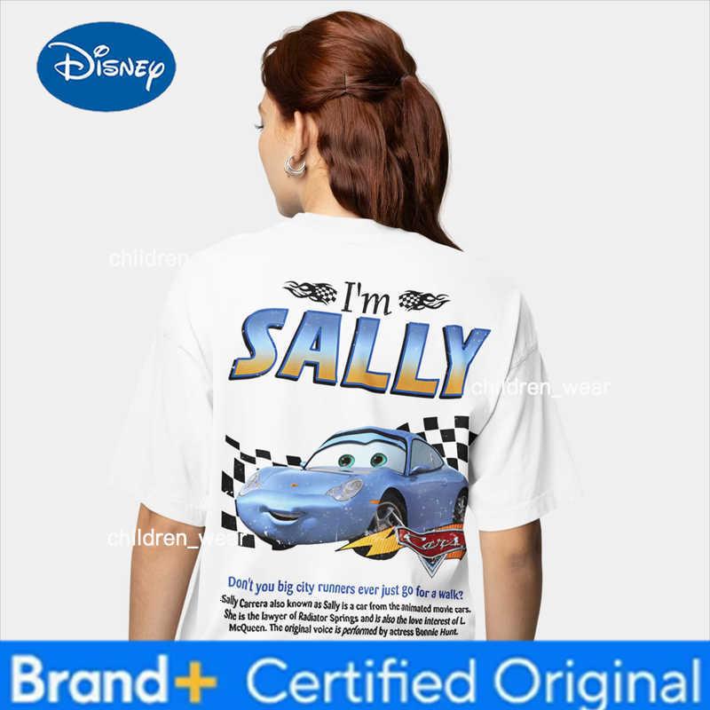 Disney Lightning Mcqueen and Sally Back Print Couples T-shirt For Men Women Sally and Mcqueen Cotton Short Sleeve Tee Summer Casual Top H260304