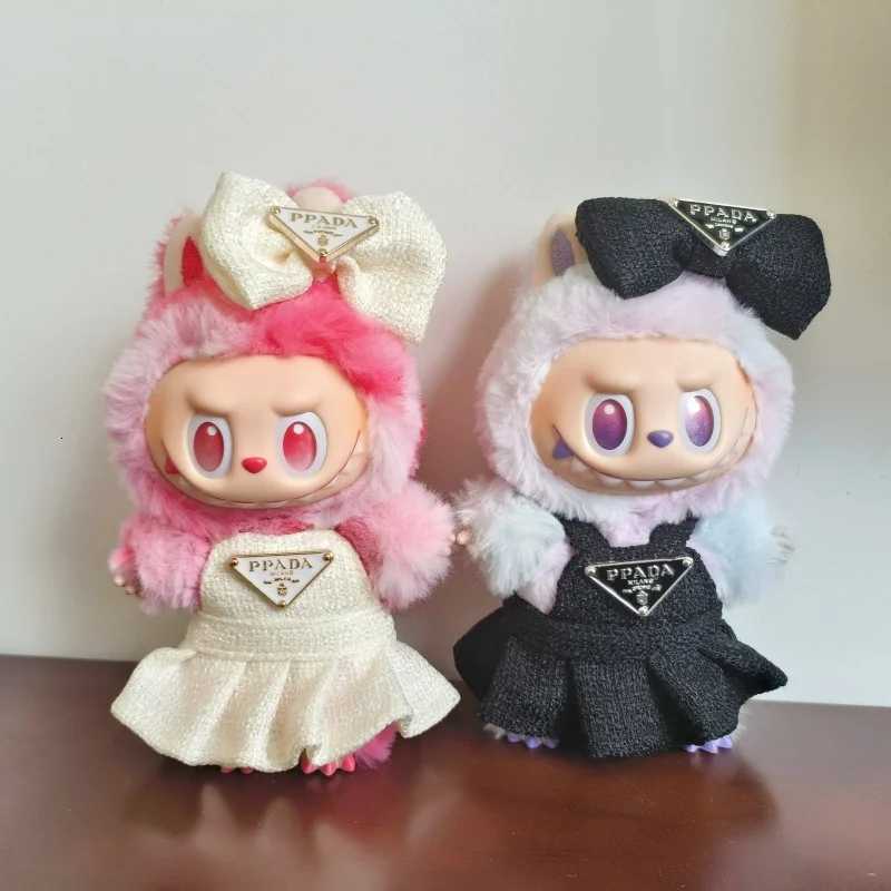 Labubu 17cm Doll Dress Set - 2-Piece Outfit with Bow & Inverted Triangle for V1/V2/V3, Doll AccessoriesT260304