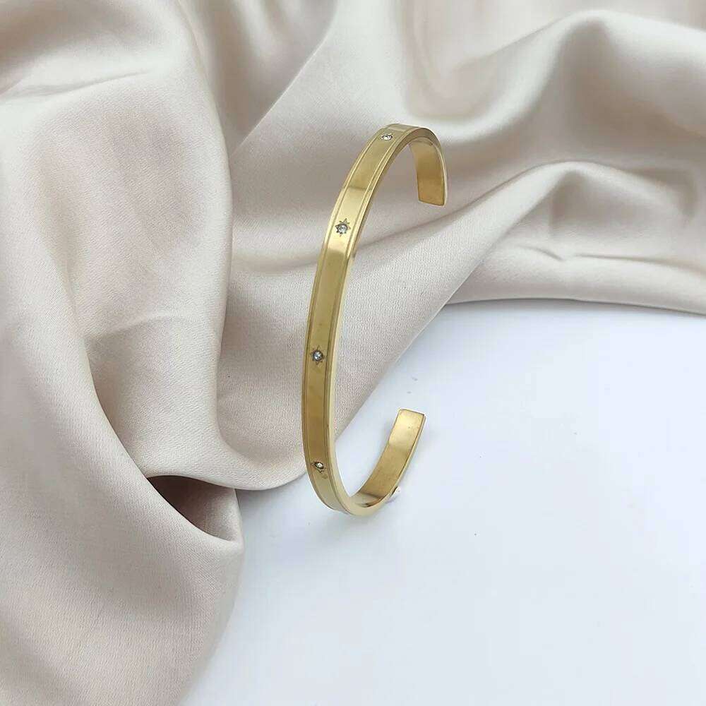 New simple personalized fashionable stainless steel women's bracelet, retro jewelry, inlaid with zircon,gift for women XJ260303