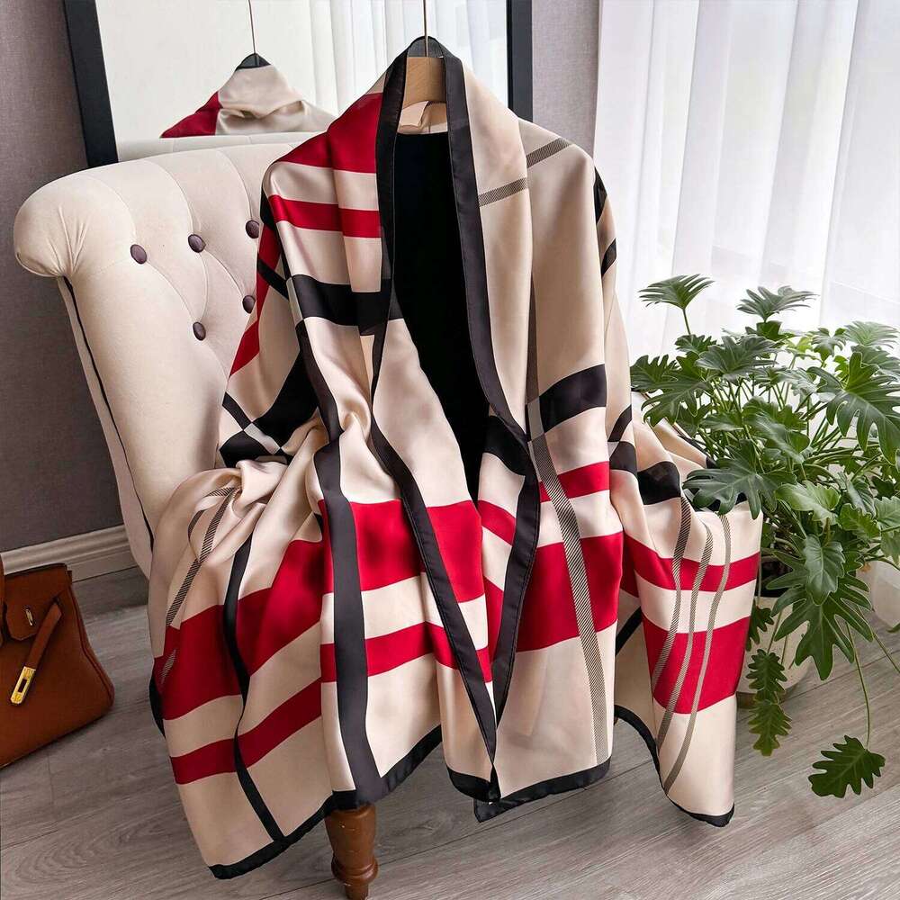 NEW Elegance Scarf Spring Summer Women Beach Sunscreen Fashion Party Shawl China Quality Silk Lady Popular Print Scarves Hijab XJ260304