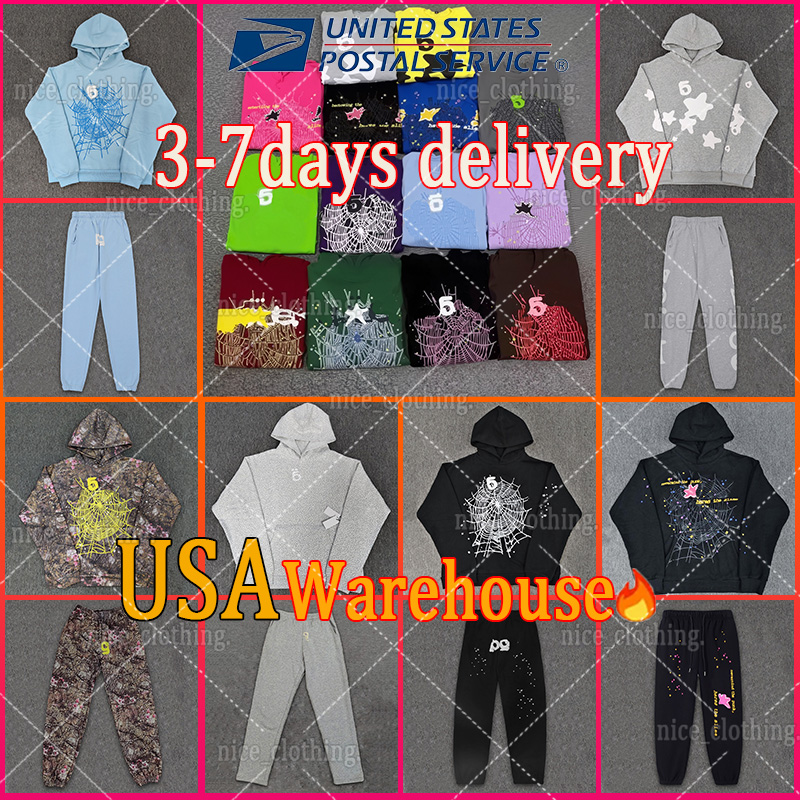 designer hoodies mens pants fashion spider hoodie and hight quality pants Stree puff and Sweatpants Set Cobweb Spider Pants multi style tracksuit quality spider
