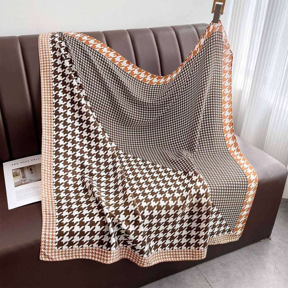 Floral Printed Square Scarf Women 90*90cm Imitation Silk Scarves Bandanas Summer Thin Hijab Neckerchief Luxury Beach Shawl Wraps XJ260304