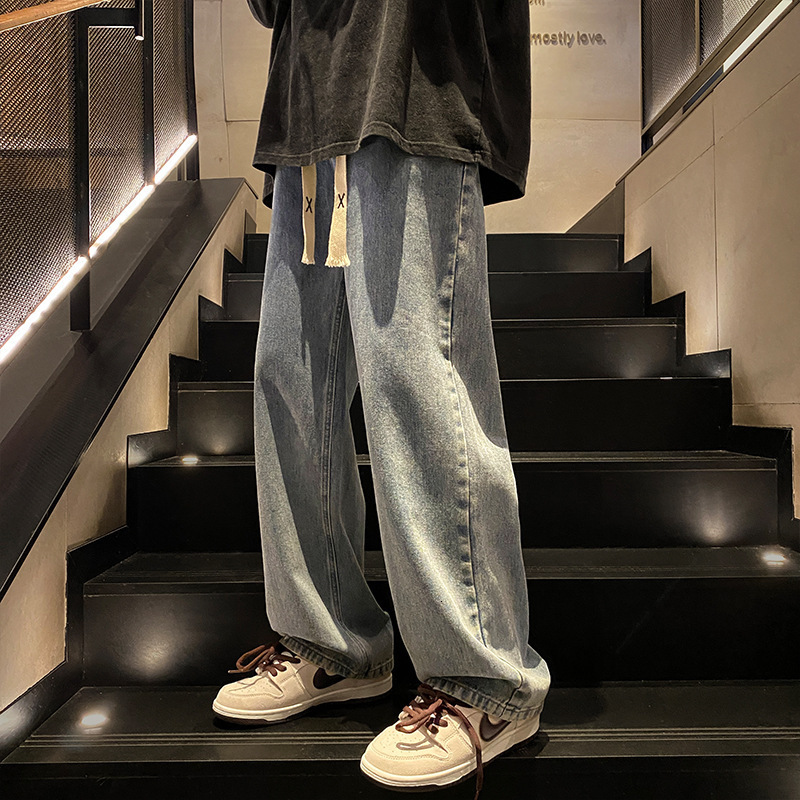 2026 Vintage Jeans Spring Autumn Straight Loose Comfortable Trendy Brand Wide Leg American Designer Pants High Street Versatile Casual Long Pants Men