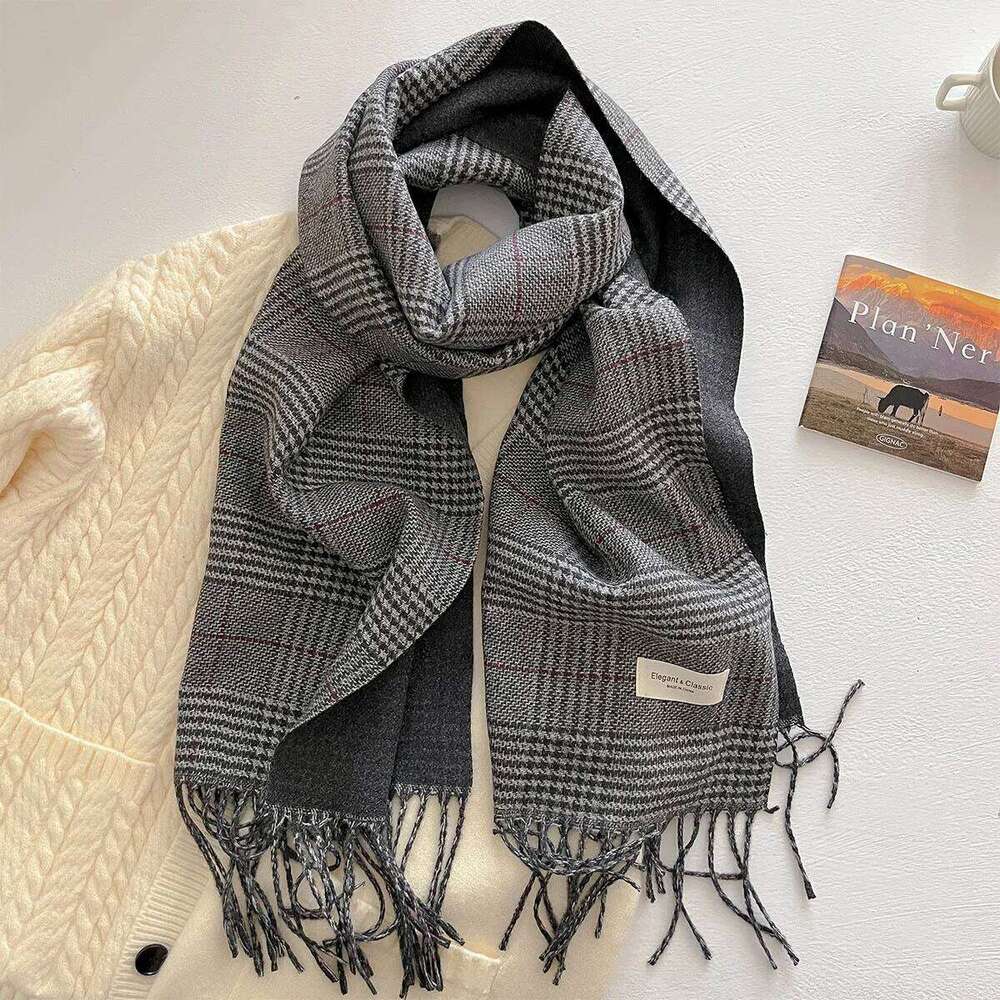Winter Warmer Thickened Scarf For Women Men Autumn Tassel Pashmina Shawl Elegant Faux Cashmere Warps Luxury Ladies Blanket XJ260304
