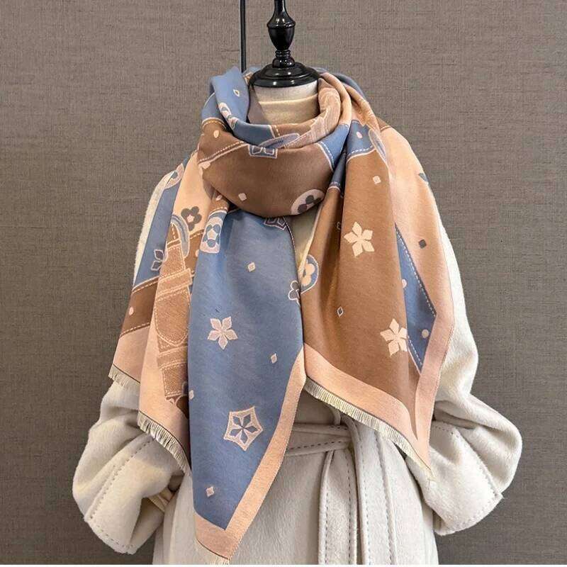 New Winter Warm Cashmere Scarf Women Luxury Print Shawl Pashmina Thick Blanket Wrap Neckerchief Fashion Bufanda Echarpe Poncho XJ260304