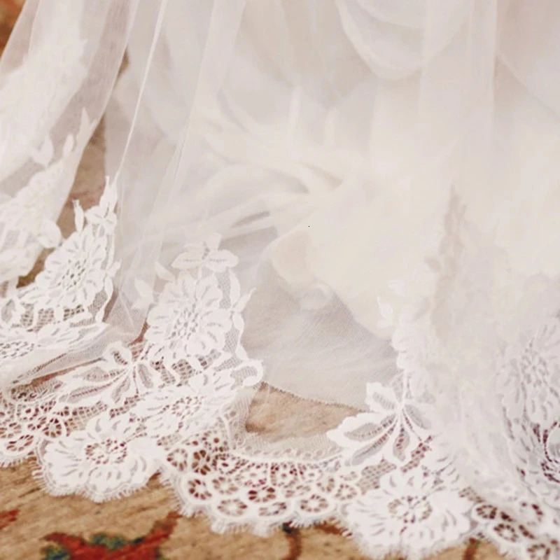 White/Ivory Wedding Veil Long Comb Lace Mantilla Cathedral Bridal Veils Wedding Accessories Veu De Noiva Customized 260228 - view 4